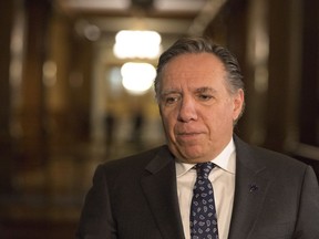 Quebec Premier Francois Legault speaks to media following his meeting with Ontario Premier Doug Ford Nov. 19, 2018.