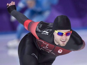 Lévi's Laurent Dubreuil competes in the 1,000-metre speedskating final at the Pyeongchang Winter Olympics on Feb.  23, 2018. in Gangneung, South Korea.
