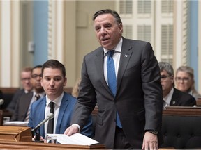 Quebec Premier François Legault speaks as the legislature convenes Tuesday, November 27, 2018 at the legislature in Quebec City. A new government was elected on Oct. 1, 2018.