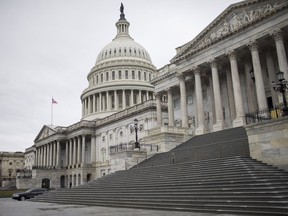 The U.S. Capitol Building is pictured on Nov. 6, 2018 in Washington, DC.  Millions of Americans headed to the polls to vote in the midterm elections that will decide which party will control the House of Representatives and the U.S. Senate.