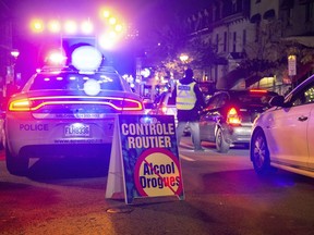 Montreal police conduct roadside checks for drug and alcohol impairment.