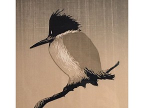 The Sam Black sketch Kingfisher, pictured, is part of an exhibition at Stewart Hall featuring a Stewart Grant symphony inspired by Black's sketches. Art courtesy of Stewart Grant
