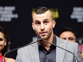 David Lemieux at a press conference at Madison Square Garden on Dec. 13, 2018 in New York City. By Friday, he would withdraw from the fight for health reasons.