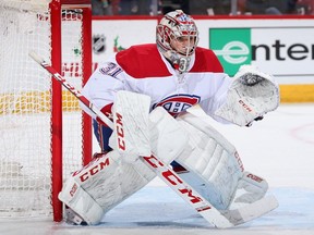 Canadiens coach Claude Julien says he has been in contact with the team's medical personnel in Montreal and they report goaltender Carey Price is making progress as he recovers from a lower-body injury, but he will not play Monday night, Dec. 31, 2018, against the Stars in Dallas.
