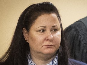 Adele Sorella, seen here last month, is on trial for murder in the death of her daughters. Her mother, Teresa Di Cesare, testified that she was incorrect when she told police Sorella told her the children had doctors' appointments on the day they died.