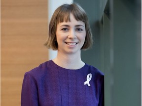 Viviane Aubin after being awarded the Order of the White Rose prize to a female engineering student in Montreal on Monday, Dec. 3, 2018.