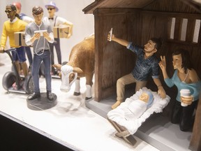 The nativity scene gets a modern-day look at St. Joseph's Oratory Museum, pictured Monday, Dec. 10, 2018.