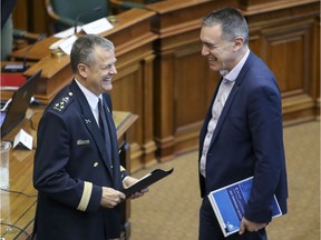 "I think it’s the most ambitious and comprehensive, far-reaching plan to combat and prevent racial and social profiling that the SPVM has ever adopted," said Alex Norris (right), chairperson of the public security committee, after new Police Chief Sylvain Caron announced the plan.