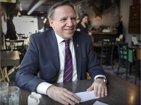 Premier François Legault answers questions from the Montreal Gazette during interview in Montreal Thursday December 13, 2018.
