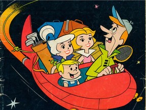 Hanna-Barbera's The Jetsons, shown in a detail from the cover of a vintage comic book. Many of the futuristic devices portrayed in the comic books and television show are now realities.