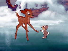 An image of Bambi and Thumper from the digitally restored film.