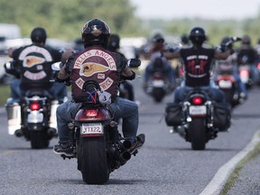 The Hells Angels have re-established an evolving presence in Atlantic Canada, although experts say they have not expanded their roster of full-patch members since first re-appearing in the region two years ago. Members of the Hells Angels arrive for a national gathering in Saint-Charles-sur-Richelieu, Que., on Friday, August 10, 2018.