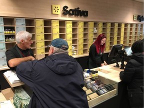 Nearly empty shelves greet customers at a Quebec cannabis store Thursday, December 13, 2018 in Montreal. Quebec Cannabis Corporation has reduced its store opening hours to four days a week in light of continuing supply shortages.