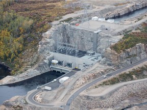 Aerial view of Hydro-Quebec's Romaine 1 hydroelectric dam in Havre St. Pierre, Quebec, October 3, 2018.