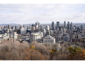 The Montreal skyline as seen from Mount Royal. A new report from the Canada Mortgage and Housing Corp. suggests that the majority of landlord investors who bought properties in large, high-rise condominium buildings in downtown Montreal are not collecting enough rent to recoup their operating expenses.