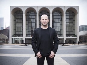 Yannick Nézet-Séguin, music director of the Metropolitan Opera, poses in front of the Met in New York in January 2018. He will conduct performances of La Traviata starting Tuesday, Dec. 4.