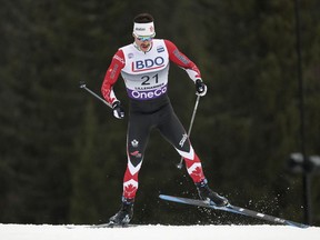 Alex Harvey of Canada competes in the men's cross-country skiing sprint event at the FIS Nordic Skiing World Cup in Lillehammer, Norway, Friday, Nov. 30, 2018.