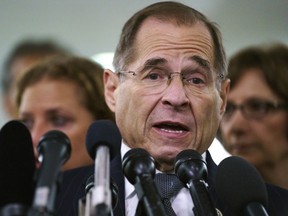 In this Sept. 28, 2018, file photo, House Judiciary Committee ranking member Jerry Nadler, D-N.Y., talks to media during a Senate Judiciary Committee hearing on Capitol Hill in Washington.