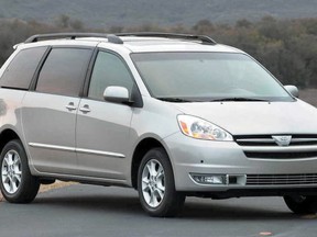 A 2005 Toyota Sienna van similar to the one stolen Sunday night in Toronto, occupied by a two-month old baby boy. The stolen van, brown in colour, carries Ontario licence plate CHMH 685.