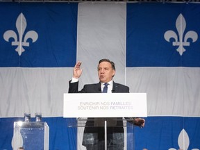Quebec Premier Francois Legault speaks after tabling financial update in Quebec City Dec. 3, 2018.