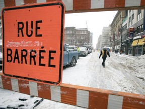 The city says work will carry on between Bleury and St-Alexandre Sts. until the summer, and between Robert-Bourassa Blvd. and St-Alexandre St. until the fall.