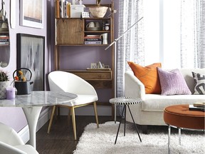A few decor accessories or painted wall is the perfect way to subtly inject colour during the dull days of winter. Photo: Homesense.ca