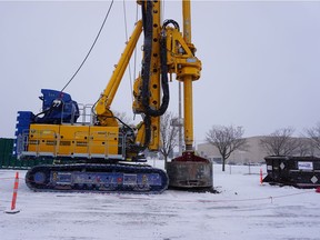 Work on the REM station near the Fairview Pointe-Claire shopping mall commenced last fall.