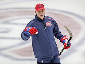 Canadiens assistant coach Dominique Ducharme on the ice at Bell Sports Complex in Brossard on Sept. 14, 2018 during team’s training camp.