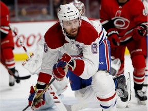 Canadiens defenceman Shea Weber during NHL action against the Carolina Hurricanes in Montreal on Thursday December 13, 2018.