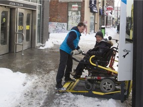 The STM has repeatedly had to cancel non-essential adapted transit service because of snow in January.