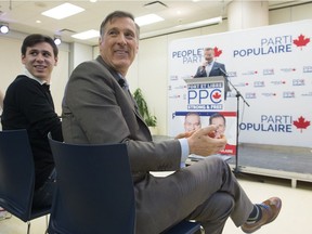 People's Party of Canada Leader Maxime Bernier attends a candidate nomination event for the upcoming federal byelection in the riding of Outremont in Montreal, Sunday, Jan. 27, 2019. The federal byelection will take place on February 25.