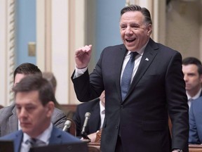 Quebec Premier Francois Legault responds to the Opposition during question period Wednesday, December 5, 2018 at the legislature in Quebec City.