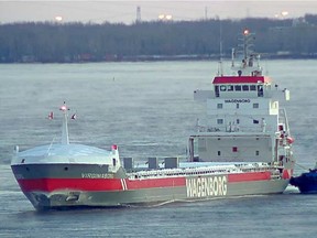 The Virginiaborg reached its moorings at 3:50 a.m. Wednesday.