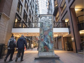 “Tourists as well as locals are blown away seeing the piece of the Berlin Wall in Le Centre de commerce mondial, which was a gift from Berlin for Montreal’s 350th birthday.”