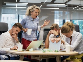 A boss yells at her employees at work. What happens when the incompetent are unwilling to admit they have shortcomings? Are they so confident in their own perceived knowledge that they will reject the very idea of improvement?