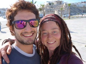 Luca Tacchetto and Edith Blais are seen in this undated handout photo from the Facebook page "Edith Blais et Luca Tacchetto : disparition au Burkina Faso."