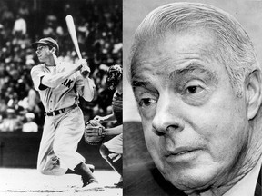 Joe Dimaggio during his playing days with the Yankees and in Montreal on Jan. 18, 1980