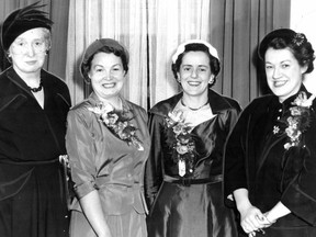 From left: Pioneering Quebec lawyers Elizabeth Monk, Marcelle Hemond-Lacoste, Suzanne Raymond-Filion and Constance Short, in a 1952 photo. Monk and Raymond-Filion were the first two women admitted to the Quebec Bar, on Jan. 15, 1942.