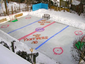 Backyard ice rinks are popular around the West Island.