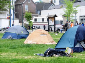 Tents set up in Oppenheimer by the homeless in Vancouver. A B.C. judge has ruled it was okay for police to search a Vancouver man's tent in Railtown on suspicion of drug trafficking without a warrant.