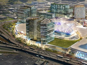 An artist's rendering of the Royalmount Project at the junction of Highways 15 and 40.