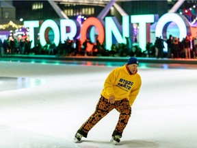 Steve McNeil doing his annual skate to raise money for Alzheimer research. He will be skating at Maisonneuve Park starting at midnight Friday.