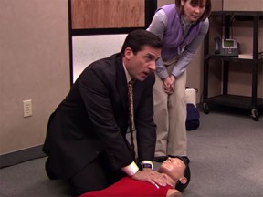 A classic scene from a decade-old episode of “The Office” helped an Arizona mechanic save an unconscious woman’s life.