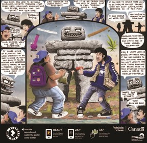 Stoney the Inukshuk is just one of several new characters included in a new set of comics created to educate Northwest Territory youth on cannabis.