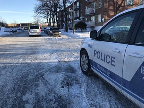 Police arrive at the scene of a suspicious death in Hochelaga-Maisonneuve Feb. 1, 2019.