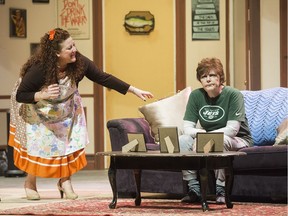 Christina Filippidis, left, as Florence, and Karen Cromar, as Olive, rehearse The Odd Couple, Female Version, at Lakeside Academy in Lachine.