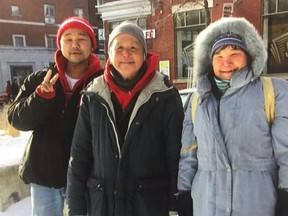 Lucassie Kakkinerk, middle, went missing on the streets of Montreal Monday, Feb. 4.