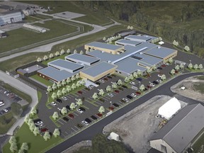 Artist's conception of a new immigration holding centre to be built in Laval.