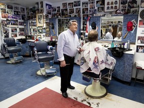 Dominique Perazzino's Chez Menick is a hockey shrine as well as an old-school barbershop. "Not one customer walks in that I don't talk to," he says. "I take care of my customers."