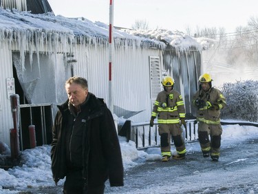 Owner Sylain Cléroux at his Serres Sylain Cléroux in Laval Feb. 19, 2019.  Fire destroyed most of a greenhouse and spread to other buildings at Serres Sylvain Cléroux.